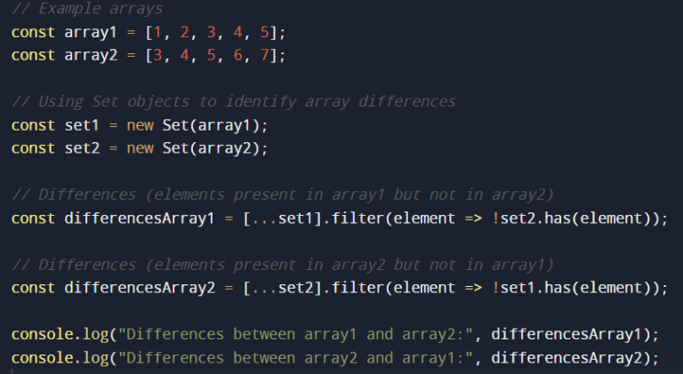 JavaScript Array Difference - Programming Blog